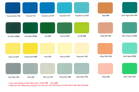 Bảng màu sơn bạch tuyết